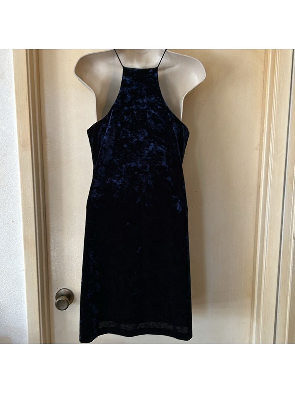 Necessary Objects jewel blue crushed velvet swing dress size M - Picture 4 of 8